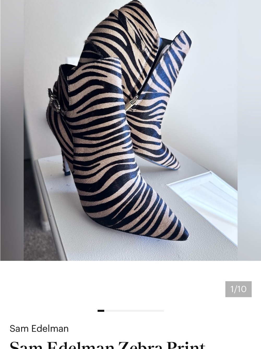 Bundlenod Ankle Heel Boots and Zebra Sam Edelman calf hair For @alwayslegit - Picture 10 of 10